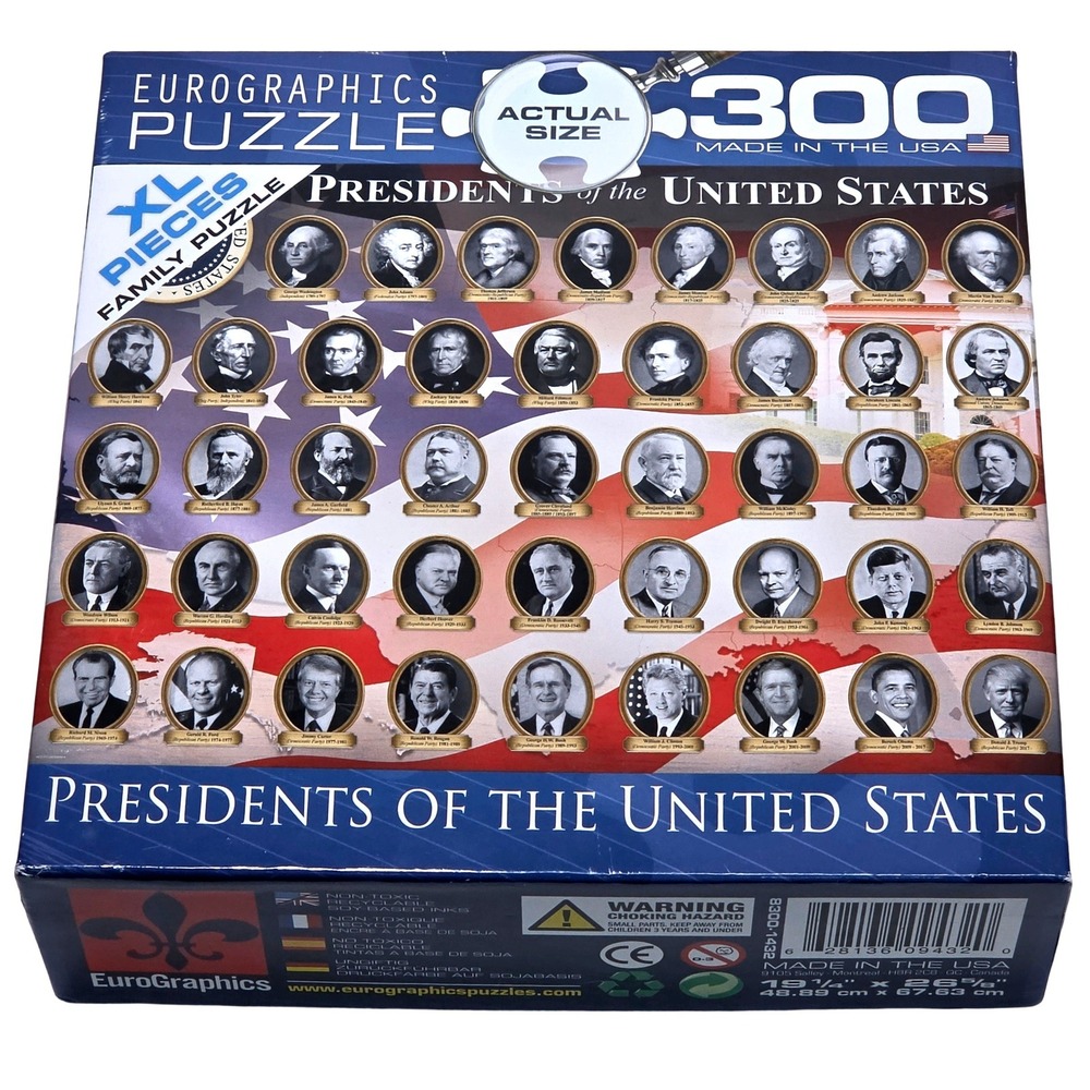 EuroGraphics Presidents Of The United States 300 XL Piece Puzzle EUC 19in x 26in